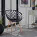 Cadeira Decorativa Web Furadinha Pé de Madeira Preta Ambientada