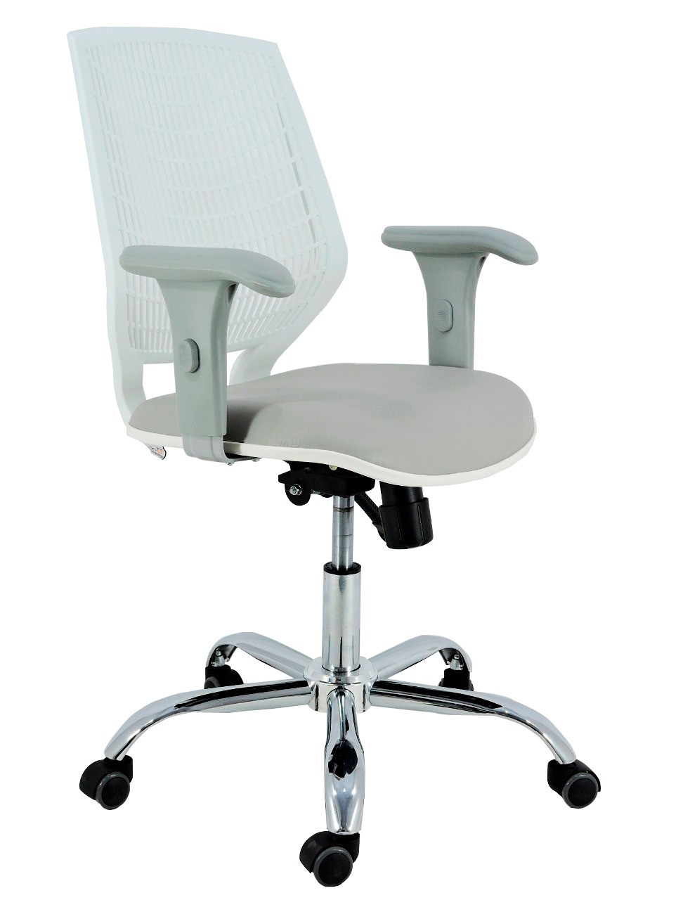 Cadeira Executiva Para Escritório Base Giratória Cromada DL180 - Cinza