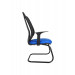 Cadeira Diretor Para Escritório Base Fixa Preta Tela Mesh New Pr Work Led - Azul lado