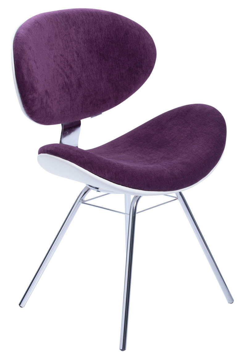 Cadeira Decorativa Base Fixa 4 Pés Cromada Velotec BL173 - Roxa