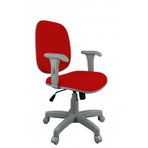 Cadeira Executiva Base Giratória e Regulagem de Altura MC80 - Poliéster Vermelho