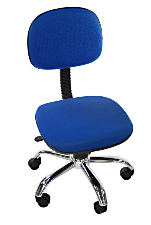 Cadeira Secretaria Para Escritório Base Giratória Cromada e Regulagem de Altura J.Serrano HV10 - Azul
