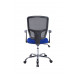 Cadeira Diretor Tela Mesh CM10 Cromada - Azul Atrás