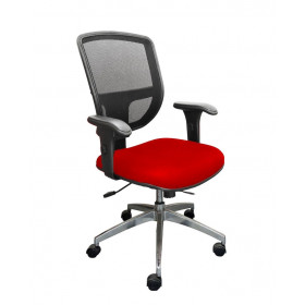 Cadeira Diretor Tela Mesh Base Giratória alumínio CM10 - Vermelho