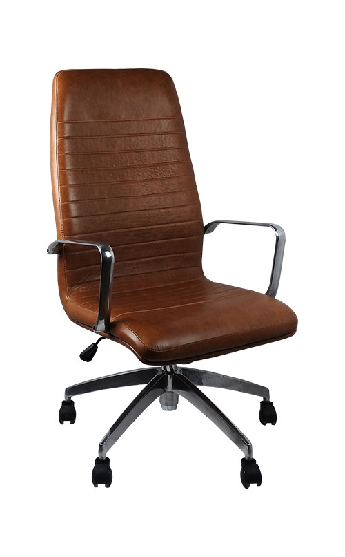 Cadeira Presidente Inspired Eames Couro Natural