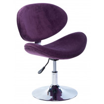 Cadeira Decorativa Base Disco Cromada e Regulagem de Altura BL171 - Roxa