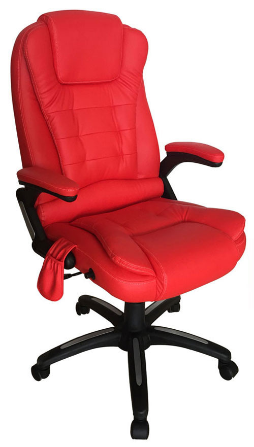 Cadeira de Massagem Presidente Shiatsu Relax Chair Base Giratória - Vermelha