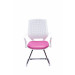 Cadeira Executiva Para Escritório Base Fixa Cromada DL181 - Rosa Frente