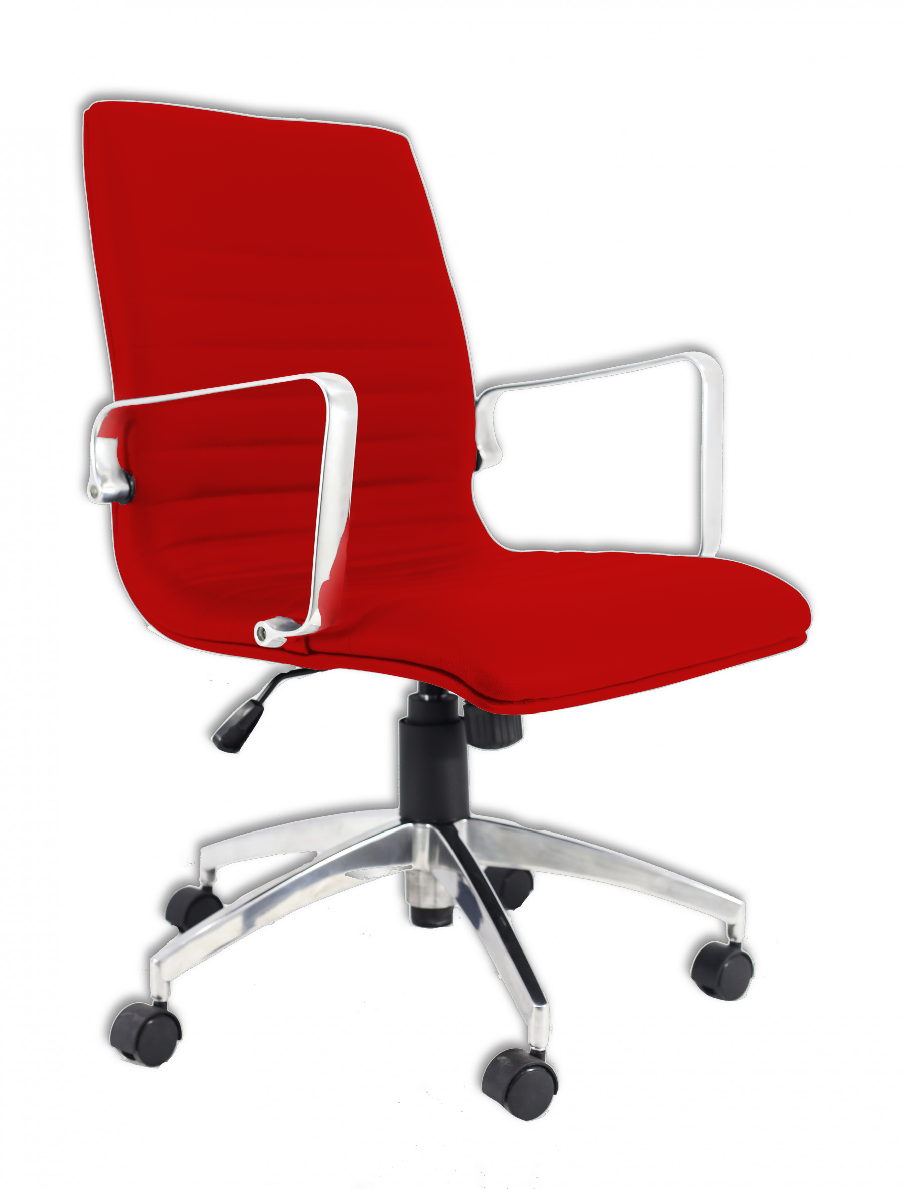 Cadeira Diretor Inspired Eames Office Couro Sintético Vermelho
