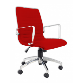Cadeira Diretor Inspired Eames Office Couro Sintético Vermelho