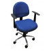 Cadeira Executiva Para Escritório Base Giratória Cromada Com Braço Regulagem De Altura J.Serrano CP20 - Azul Cima