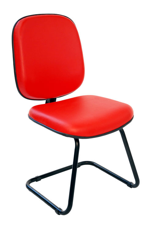 Cadeira Executiva Para Diretor Base Fixa Preta Corano MC81 - Vermelha