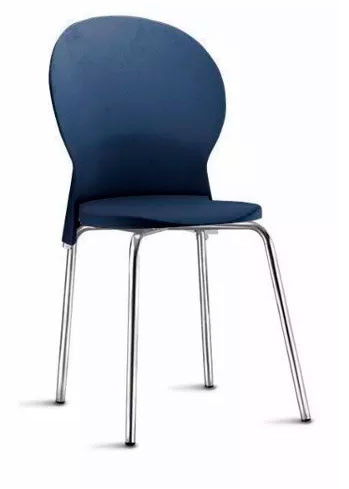 Cadeira Luna em Polipropileno 4 Pés Fixa Azul