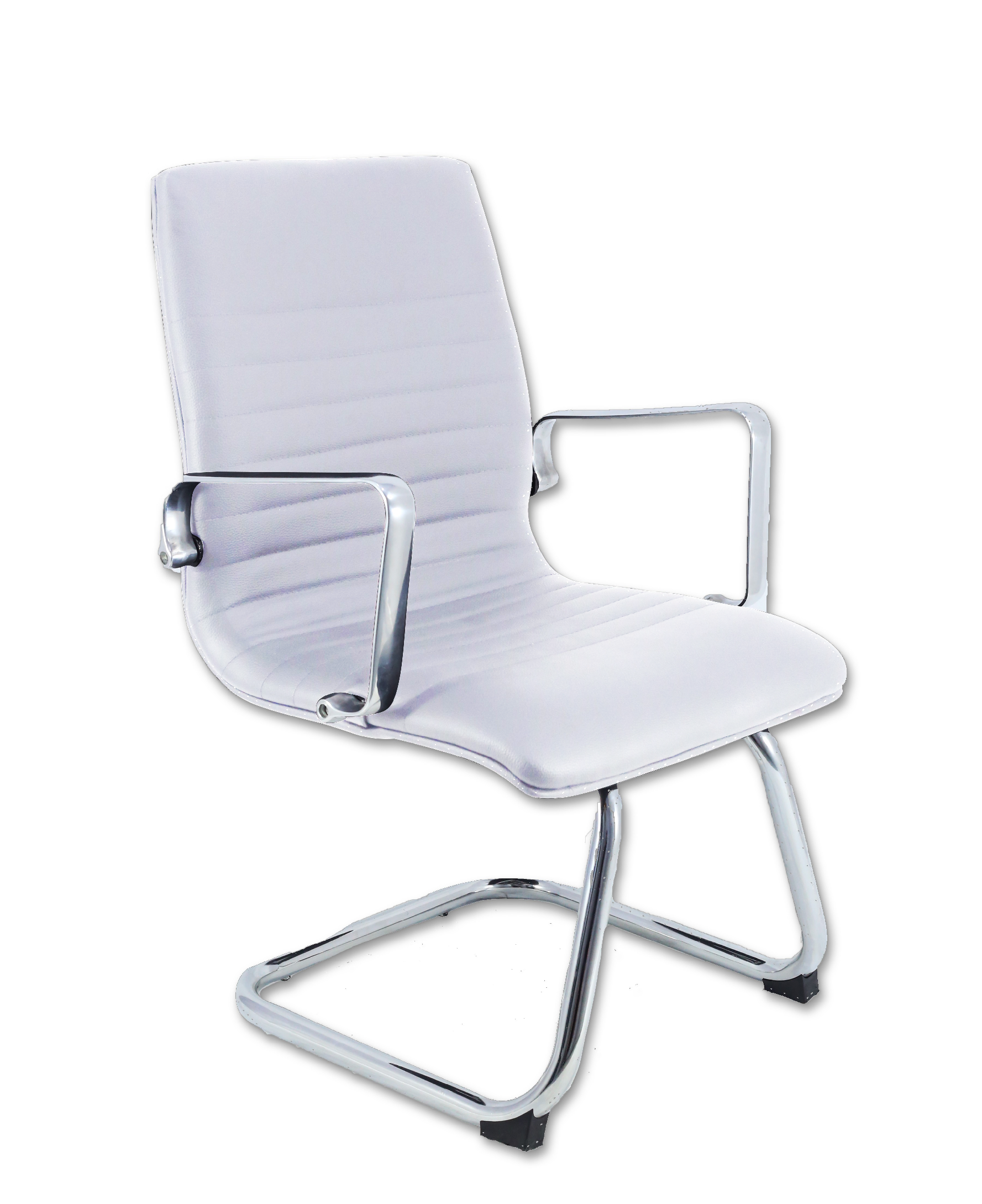 Cadeira Diretor Inspired Eames Inspired fixa Office Couro Sintético Branca