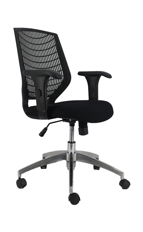 Cadeira Executiva Para Escritório Alumínio Braço Regulável DL190 - Preta