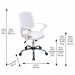 Cadeira Executiva Para Escritório Base Giratória e Regulagem de Altura DL180 - Branca Medidas