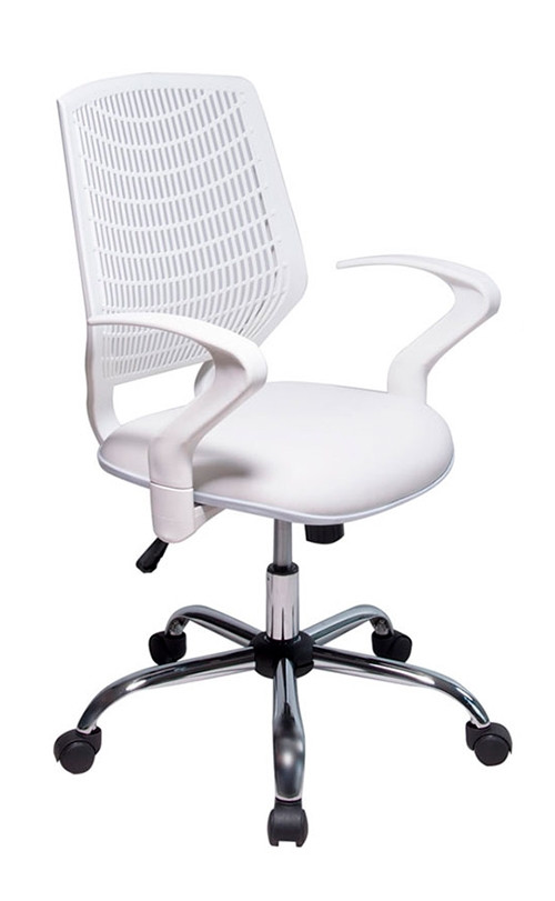 Cadeira Executiva Para Escritório Base Giratória e Regulagem de Altura DL180 - Branca