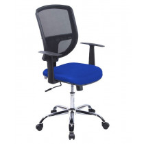 Cadeira Diretor Tela Mesh CM10 Cromada - Azul