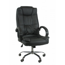 Cadeira Presidente Base Giratória Relax Confort - Preta Perfil