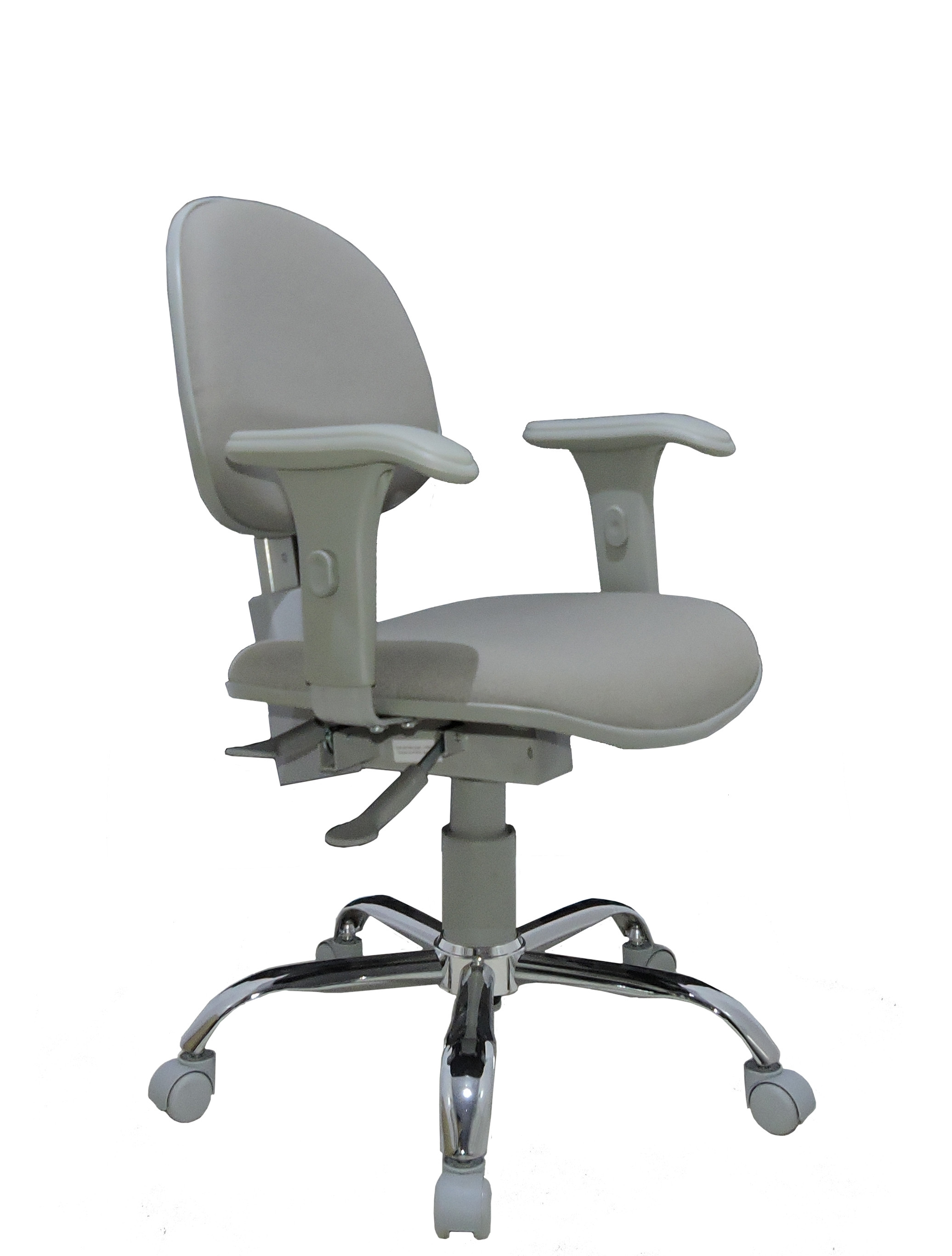 Cadeira Executiva Ergonômica NR17 Base Giratória Cromada e Regulagem de Altura WK Poliéster Cinza