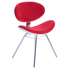 Cadeira Decorativa Base Fixa 4 Pés Cromada Velotec BL173 - Vermelha