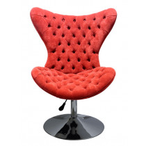 Cadeira Decorativa Mini Egg - Disco Capitonê Vermelha