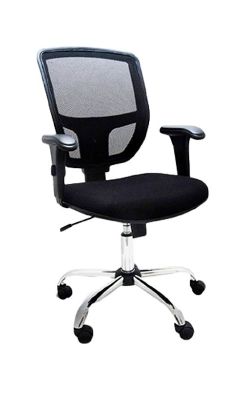 Cadeira Diretor Ergonômica Tela Mesh CM10 Cromada - Preta