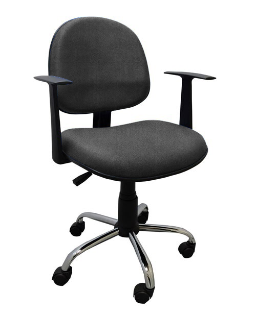 Cadeira Executiva Para Escritório Base Giratória Com Braço Regulagem De Altura CP20 - Poliéster Cinza