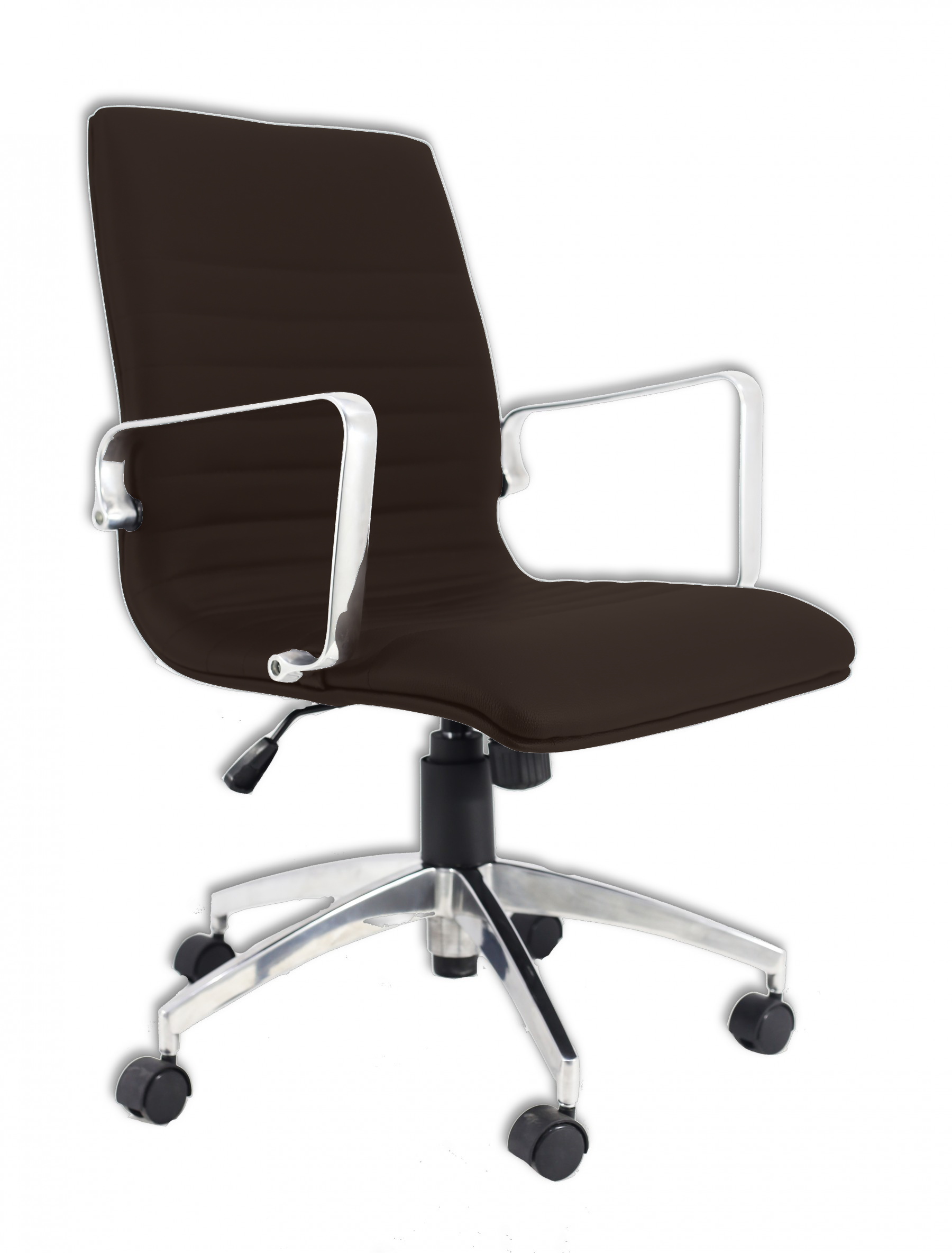 Cadeira Diretor Inspired Eames Office Couro Sintético Marrom