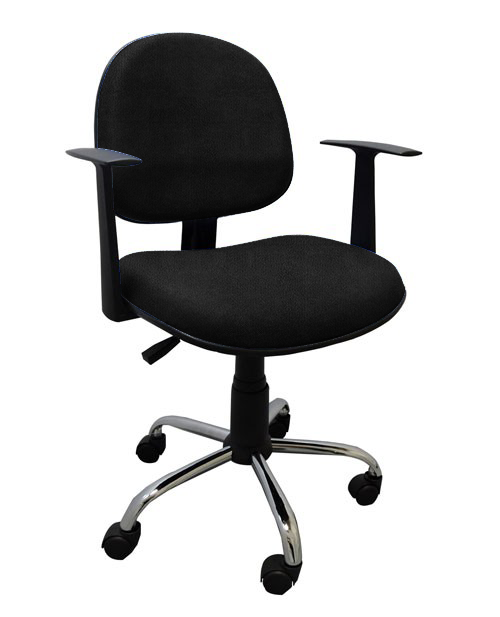 Cadeira Executiva Para Escritório Base Giratória Com Braço Regulagem De Altura CP20 - Poliester Preto