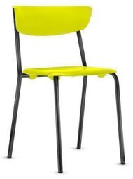 Cadeira Bit em Polipropileno 4 Pés Fixa - Amarela